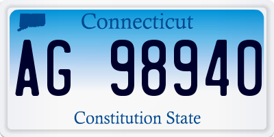 CT license plate AG98940