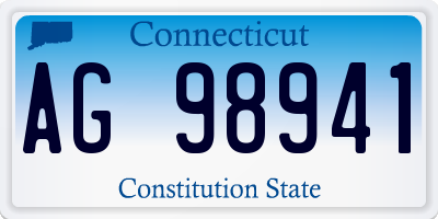 CT license plate AG98941