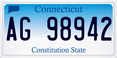 CT license plate AG98942