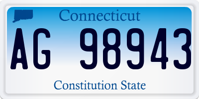 CT license plate AG98943