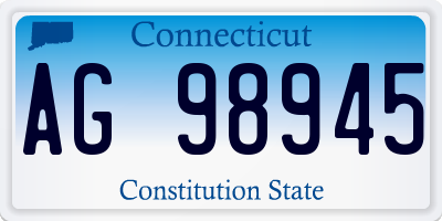 CT license plate AG98945
