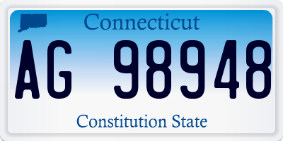 CT license plate AG98948