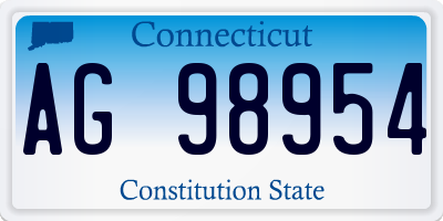 CT license plate AG98954