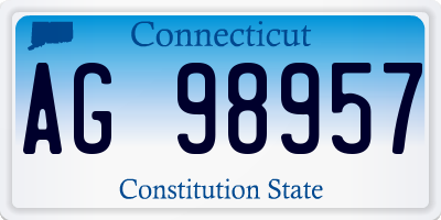 CT license plate AG98957