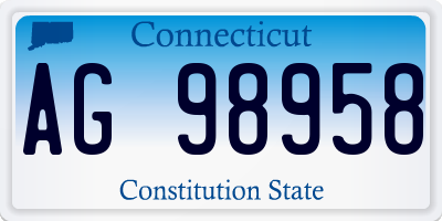 CT license plate AG98958