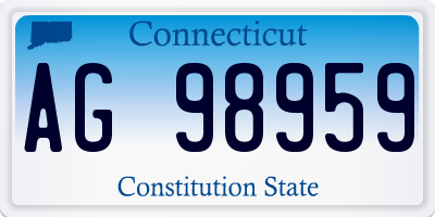 CT license plate AG98959