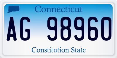 CT license plate AG98960