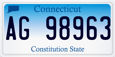 CT license plate AG98963