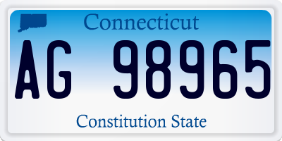 CT license plate AG98965