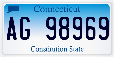 CT license plate AG98969