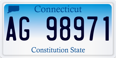 CT license plate AG98971
