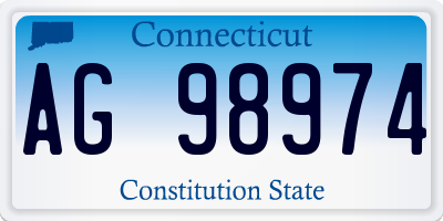 CT license plate AG98974