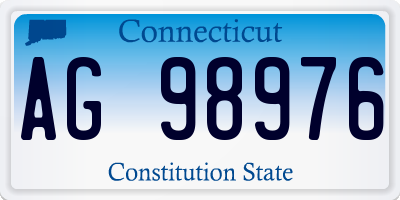CT license plate AG98976