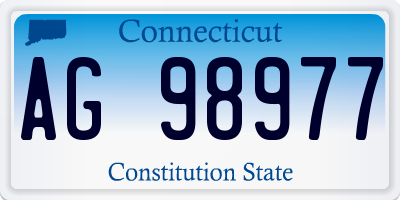 CT license plate AG98977