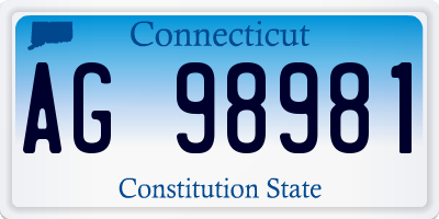 CT license plate AG98981
