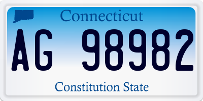 CT license plate AG98982