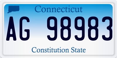 CT license plate AG98983