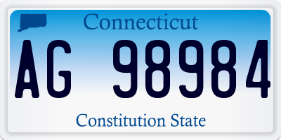 CT license plate AG98984