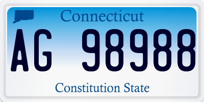 CT license plate AG98988