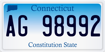 CT license plate AG98992
