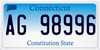 CT license plate AG98996