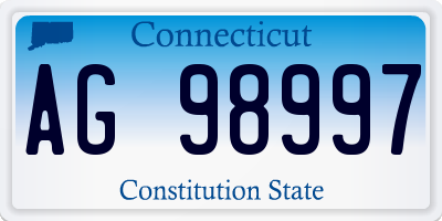 CT license plate AG98997