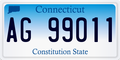 CT license plate AG99011