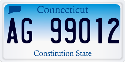 CT license plate AG99012