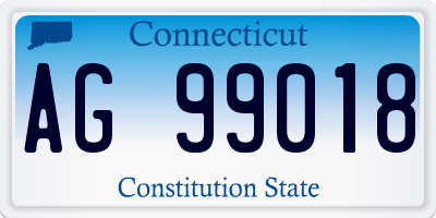 CT license plate AG99018