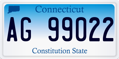 CT license plate AG99022