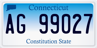CT license plate AG99027
