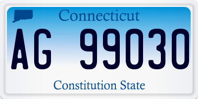 CT license plate AG99030