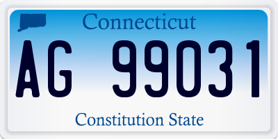 CT license plate AG99031