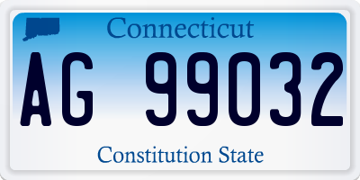 CT license plate AG99032