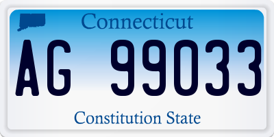 CT license plate AG99033