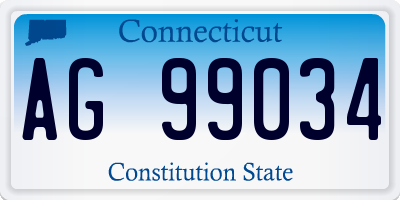 CT license plate AG99034