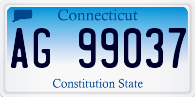 CT license plate AG99037