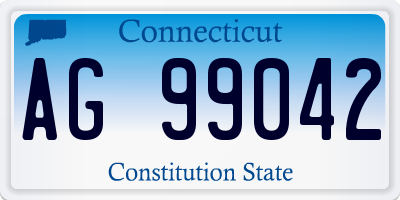 CT license plate AG99042