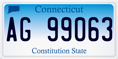 CT license plate AG99063