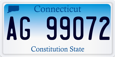 CT license plate AG99072