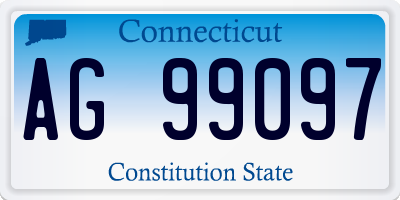 CT license plate AG99097