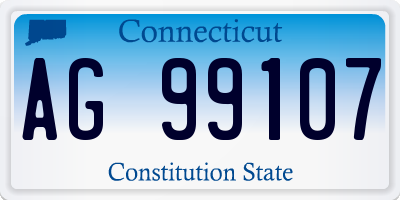 CT license plate AG99107