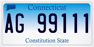 CT license plate AG99111