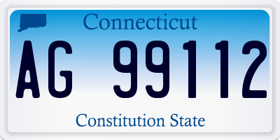 CT license plate AG99112