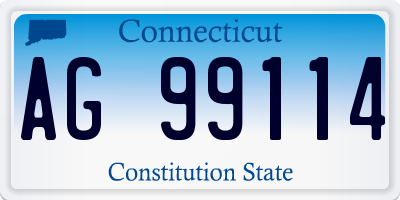 CT license plate AG99114