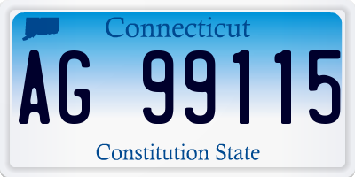 CT license plate AG99115