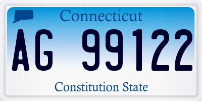 CT license plate AG99122