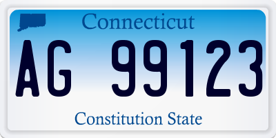 CT license plate AG99123