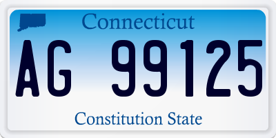 CT license plate AG99125