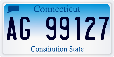 CT license plate AG99127